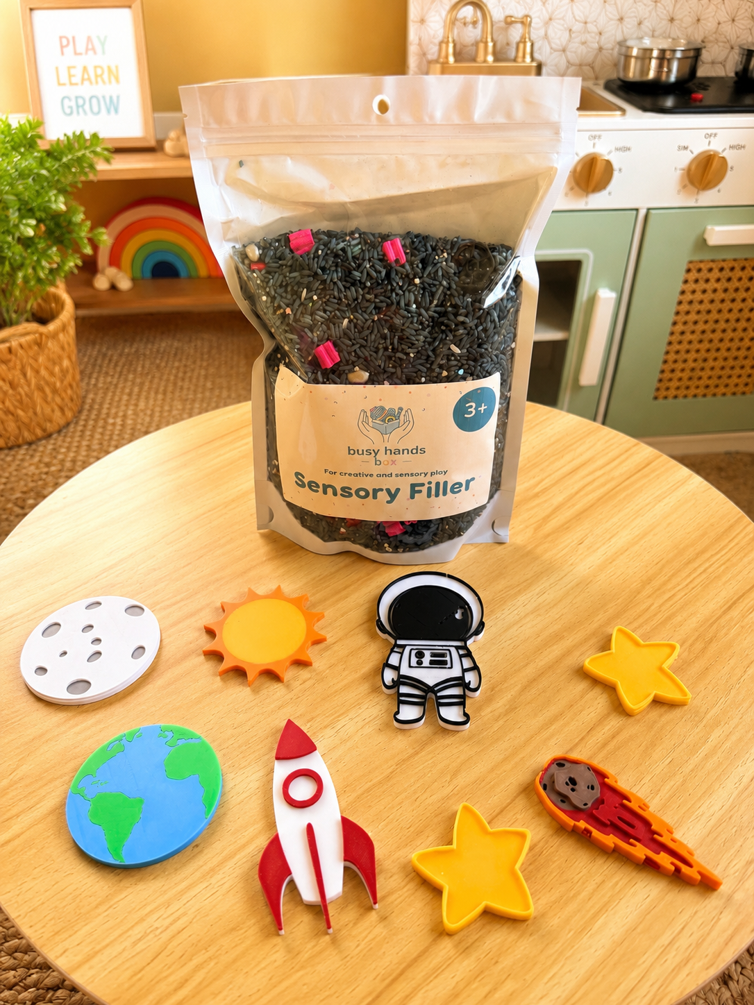 Galaxy Night Sensory Filler Mix – Handmade Sensory Bin Filler for Kids | Space Inspired Sensory Play | Busy Hands Sensory Box
