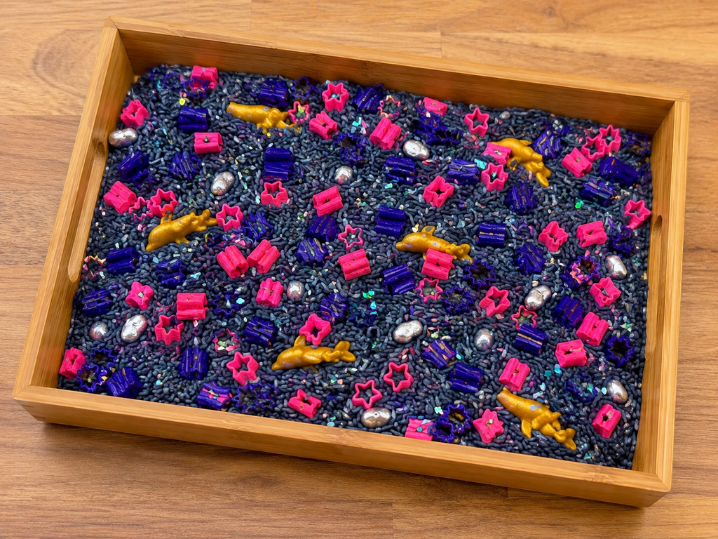 Galaxy Night Sensory Filler Mix – Handmade Sensory Bin Filler for Kids | Space Inspired Sensory Play | Busy Hands Sensory Box
